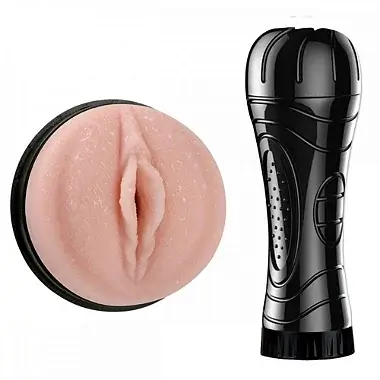 Masturbador  com Vibrador vagina realística feita em Cyberskin