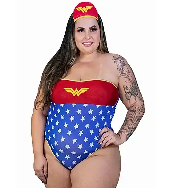 Mini Fantasia Plus Size Mulher Maravilha