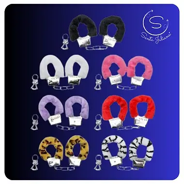 Algema de Metal Com Pelucia e Chaves