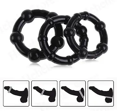 Anel Peniano Kit 3 Preto