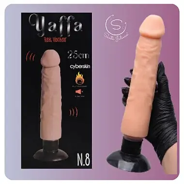 Pênis Vibrador Cyber Skyn Ventosa 25 X 3,8Cm Yaffa