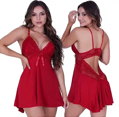 Camisola Com Calcinha Santa Juliana Vermelho