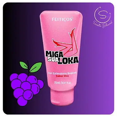 Gel Estimulante Beijável (Sabor Uva) Miga Sua Loka Gel para Oral