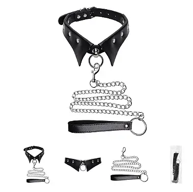 Fetich Bondage Coleira Guia Corrente