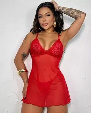 Camisola Sensual Trançada Vermelha