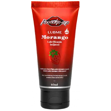 Lubrificante Beijável Lubme Morango Hot