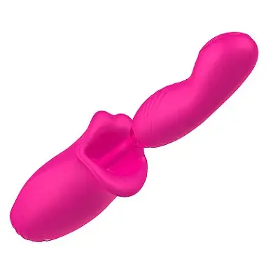 Vibrador de Pulsação Formato de Boca com Dedilhar / Tapping
