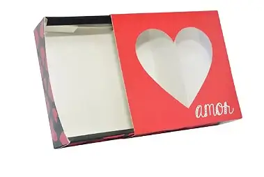 Caixinha Presente Coração com Visor