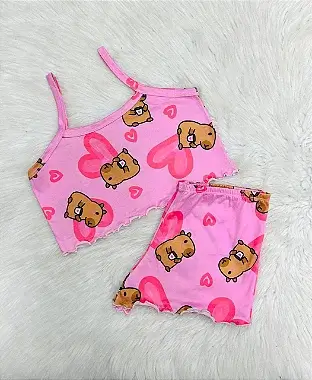 Pijama Cropped Capivara