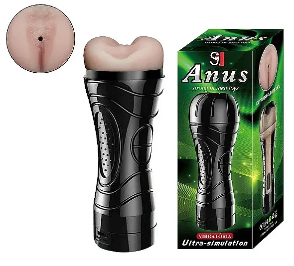Masturbador Ânus em Cyberskin com Vibrador - Mini Lanterna 20,4 x 7,8 cm