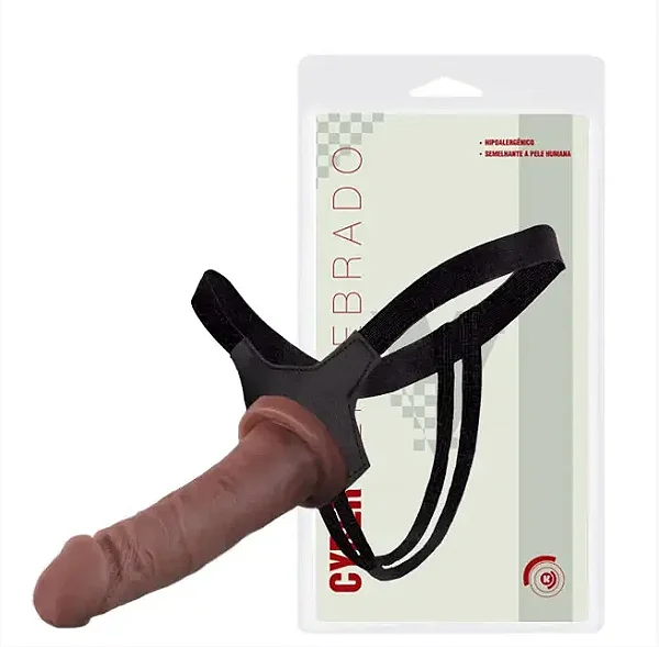 Cinta Com Pênis Em Cyber 16X3,5CM – Cor Chocolate