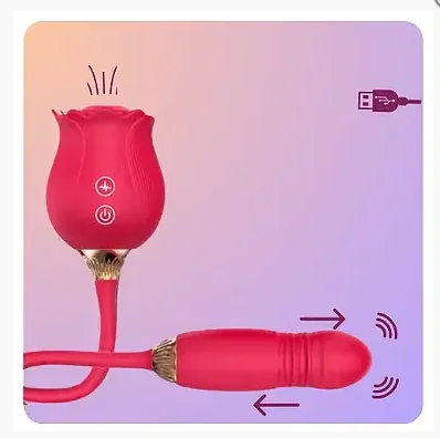 Flower Vibrador Com Sugador De Clitóris de 10 Potências Flor