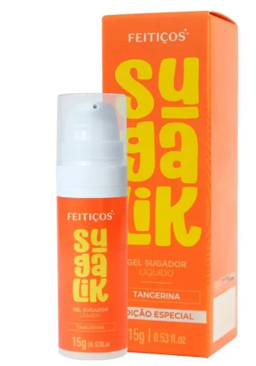 Sugador Liquido Sugalik Tangerina Pulsação, Sucção e Prazer Intenso