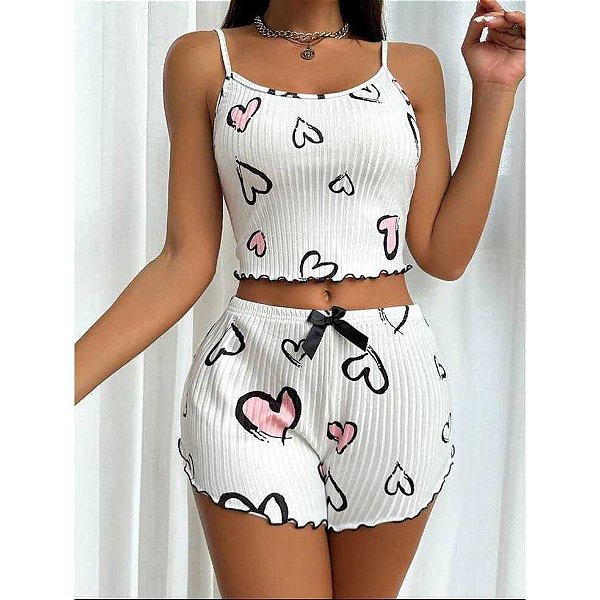 Pijama Alcinha Corações