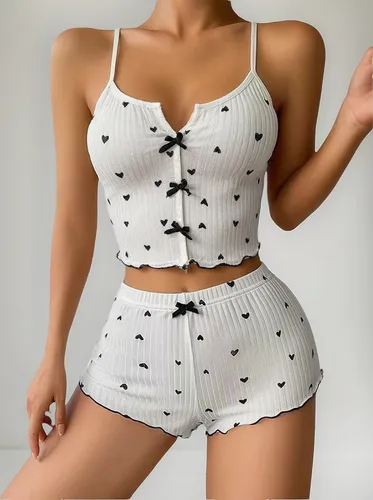 Pijama Coração Preto