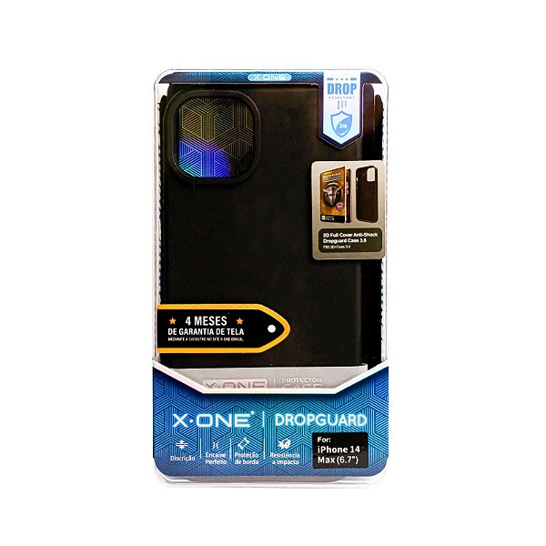 KIT X-ONE CASE PRETA + PELICULA 2D 14 PRO MAX