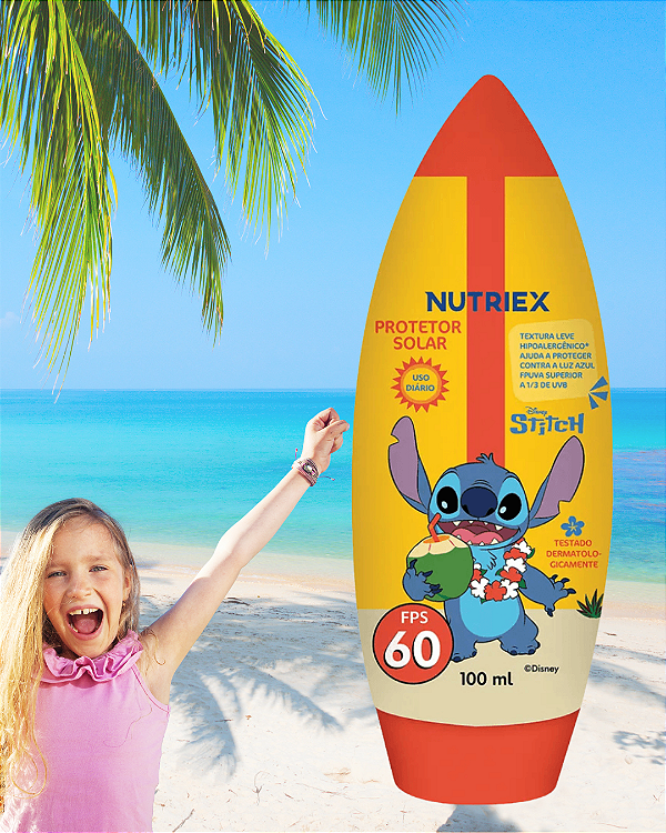 COMBO - 2x Protetor Solar Infantil Nutriex Stitch FPS 60 – 100ml | Alta Proteção UVA/UVB + Vitamina E