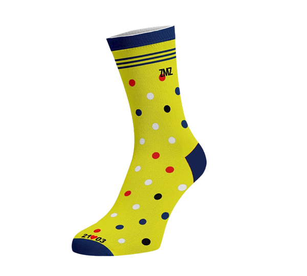 MEIA AMARELA BOLINHAS T21 ZMZ