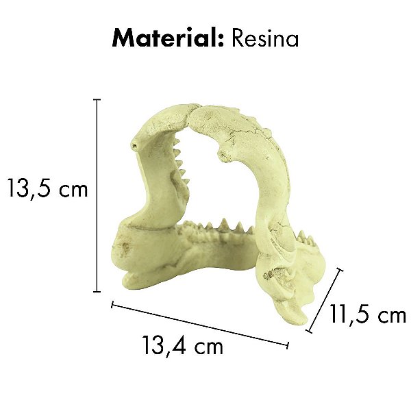 ENFEITE DE RESINA SOMA ESQUELETO MANDIBULA DE TUBARAO PQ