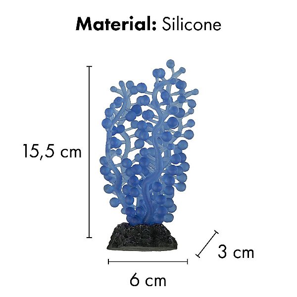 ENFEITE DE SILICONE SOMA ALGA ULVA AZUL