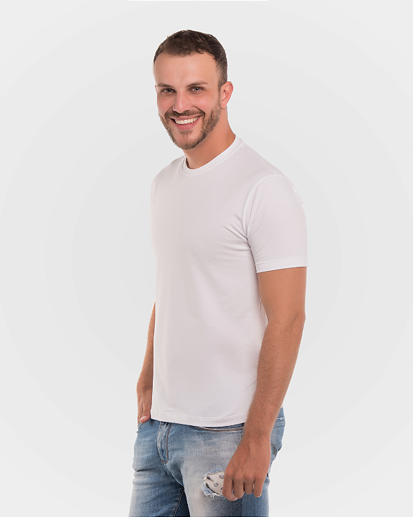 Camiseta Masculina de Manga Curta Light Algodão Egípcio - Branco