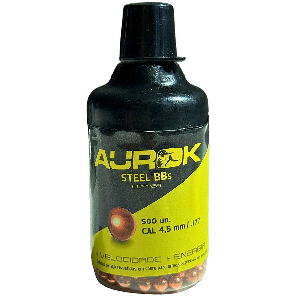 Esferas de Aço Steel BBs 4.5mm Cobreada 500un - Aurok