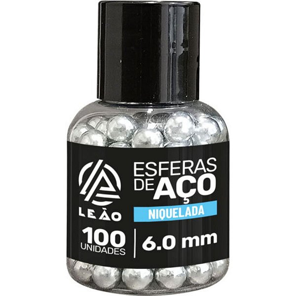 Esferas de Aco Niquelada 6mm 100un - Leão