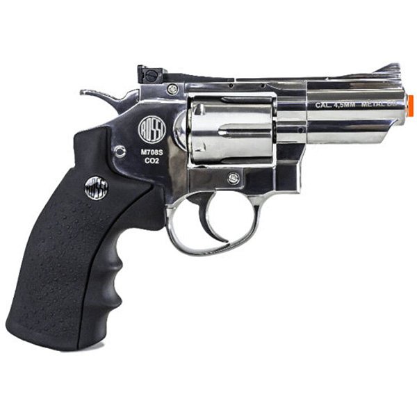 Revolver de Pressão Wingun 708s 2" CO2 4.5mm Full Metal Niquelado - Rossi