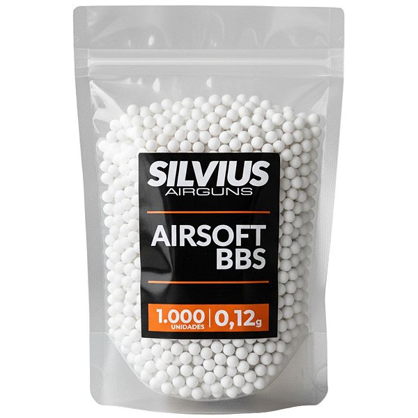 BBs para Airsoft 0,12g 6mm 1000un - Silvius Airguns