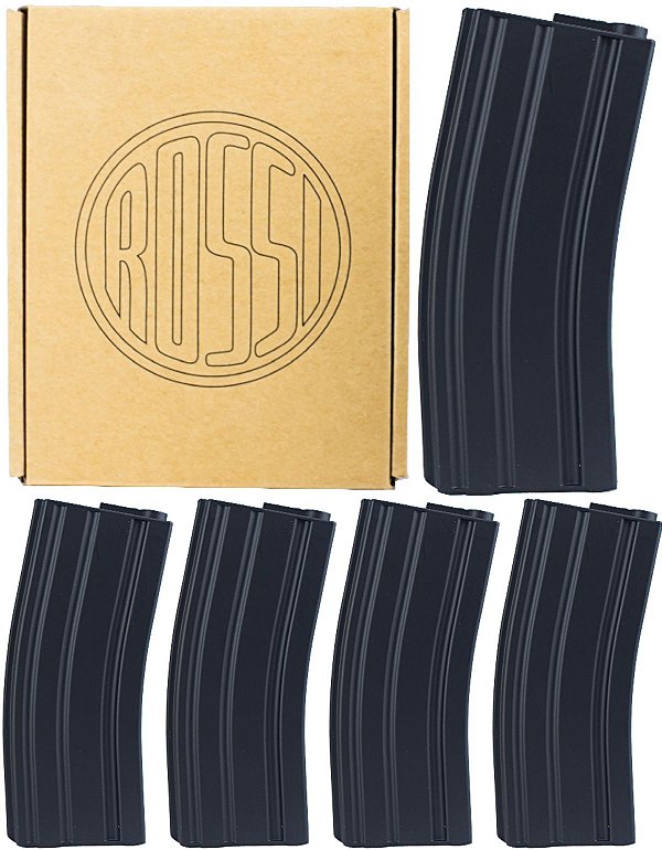 Kit 5 Magazines para Airsoft Rossi M4 Mid-Cap Polímero