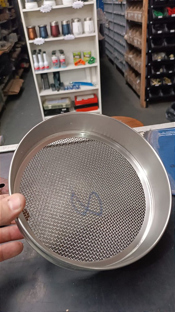 Peneira granulométrica 2,36 mm em aço inox - Avaliar Grãos de Sorgo