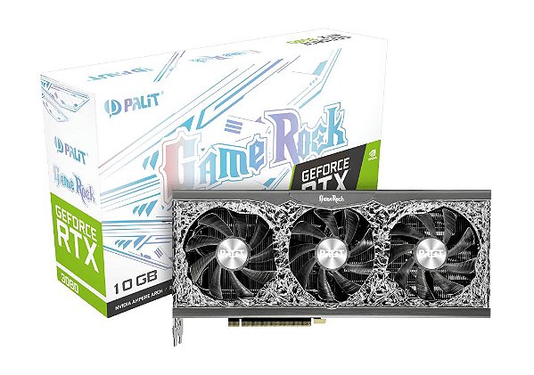 Placa de Vídeo Palit GeForce RTX 3080 GameRock 10GB GDDR6X LHR 320-bit - NED3080U19IA-1020G