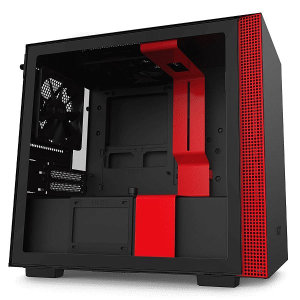 Gabinete NZXT H210 Matte Red/Black - CA-H210B-BR