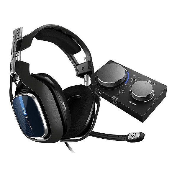 Headset Gamer Astro A40 TR + MixAmp Pro TR PS4 PC Mac Preto/Azul - 939-001791