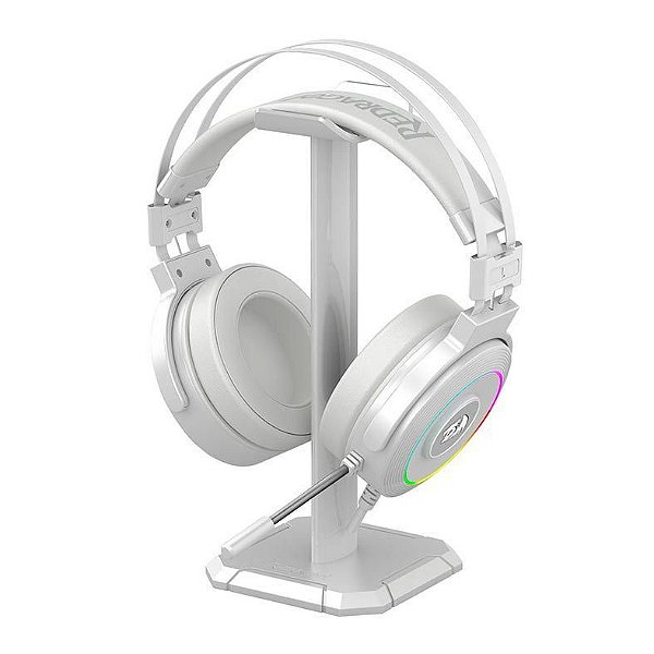 Headset Gamer Redragon Lamia 2 Lunar White RGB Audio 7.1 acompanha Suporte - H320W-RGB