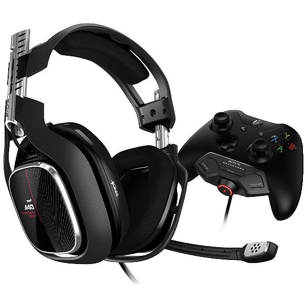 Headset Gamer ASTRO A40 TR + MixAmp M80 Gen4 para Xbox One Preto/Vermelho - 939-001808