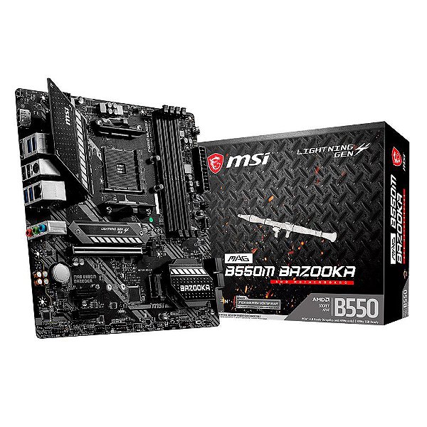 Placa Mãe MSI MAG B550M Bazooka DDR4 AM4 M-ATX