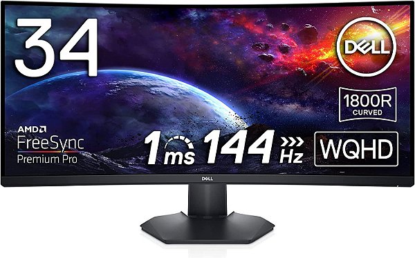 Monitor Dell LED Curvo 2K WQHD 144 Hz FreeSync Premium DisplayHDR 400 HDMI/DisplayPort - S3422DWG