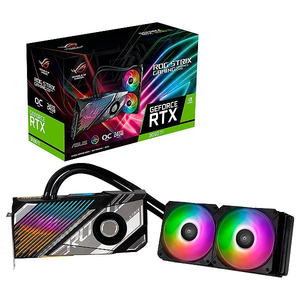 Placa de Vídeo ASUS ROG Strix Gaming LC GeForce RTX 3090 Ti OC Edition 24GB GDDR6X 384 bit - ROG-STRIX-LC-RTX3090TI-O24G