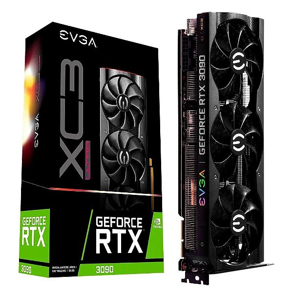 Placa de Video EVGA GeForce RTX 3090 XC3 Ultra Black Gaming 24GB GDDR6X 384 bit - 24G-P5-3975-KR