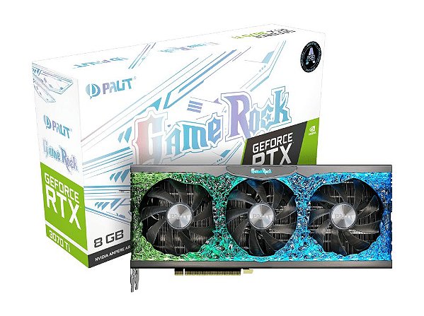 Placa de Vídeo PALIT GeForce RTX 3070 Ti GameRock 8GB GDDR6X LHR 256 bit - NED307T019P2-1047G