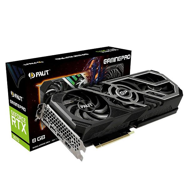 Placa de Video Palit GeForce RTX 3070 GamingPro V1 LHR 8GB GDDR6 256Bits - NE63070019P2-1041A V1