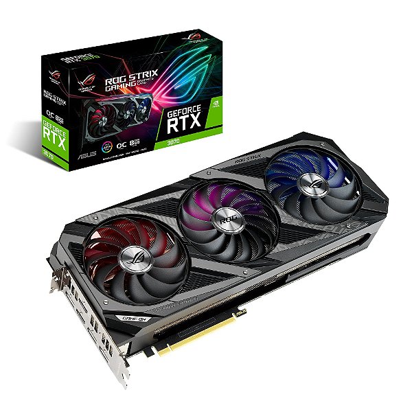 Placa de Video ASUS ROG Strix GeForce RTX 3070 V2 OC Edition LHR 8GB GDDR6 256Bits - ROG-STRIX-RTX3070-O8G-V2-GAMING