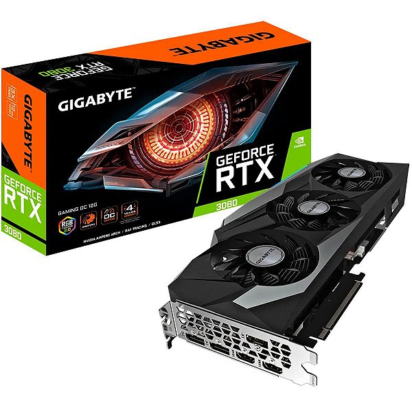 Placa de Video GIGABYTE GeForce RTX 3080 Gaming OC LHR 12GB GDDR6X 384-bit - GV-N3080GAMING OC-12GD