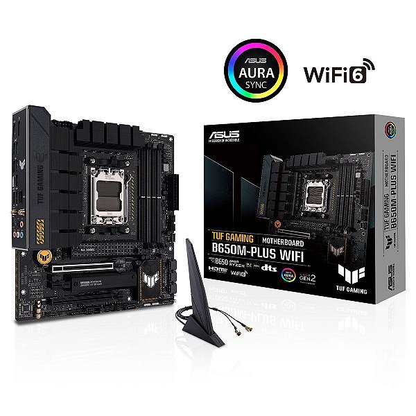 Placa Mãe ASUS TUF GAMING B650M-PLUS WI-FI DDR5 AM5 mATX