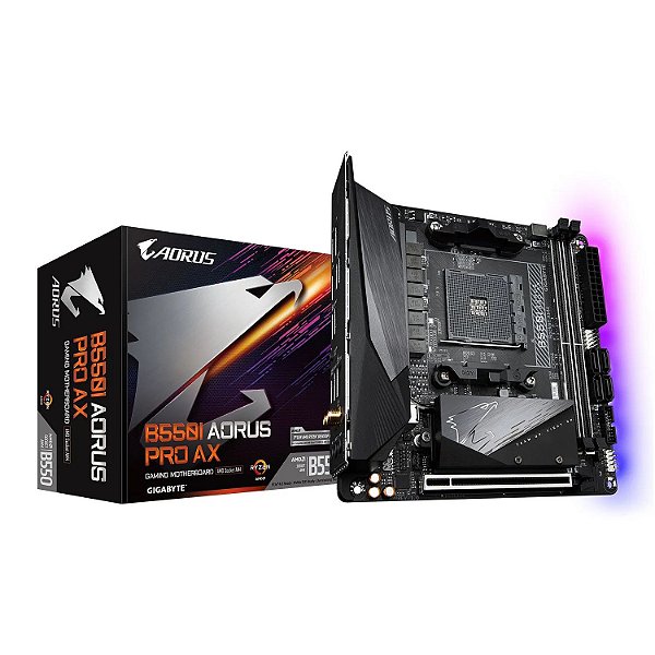 Placa Mãe Gigabyte B550I Aorus Pro AX WiFi 6 802.11ax AM4 DDR4 Mini-ITX