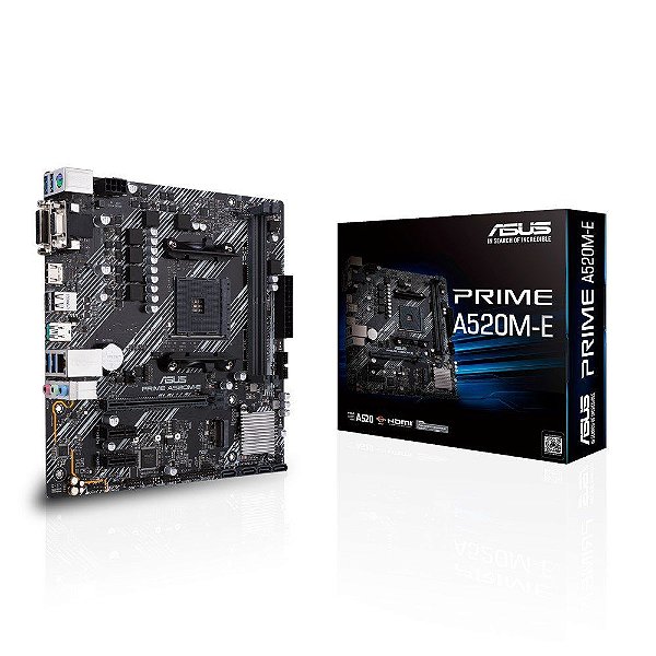 Placa Mãe ASUS A520M-E DDR4 AM4 Micro-ATX