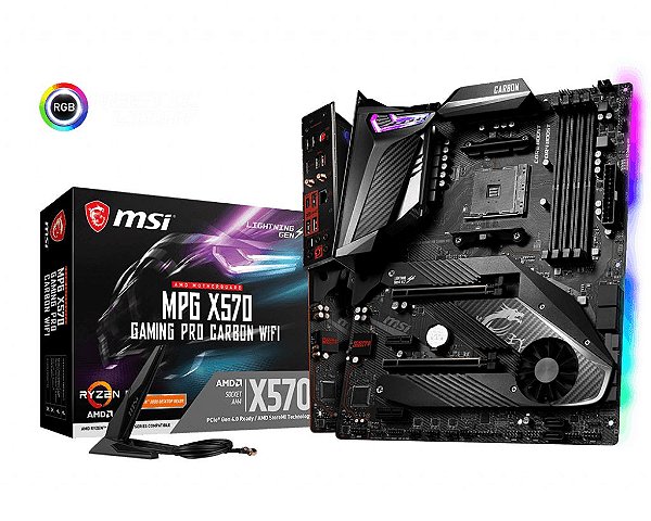 Placa Mãe MSI MPG X570 Gaming Pro Carbon WiFi AM4 DDR4 ATX