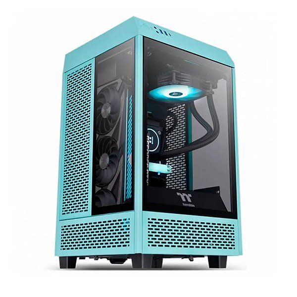 Gabinete Thermaltake The Tower 100 Mini Turquesa Janela Lateral em Vidro Temperado - CA1R300SBWN00