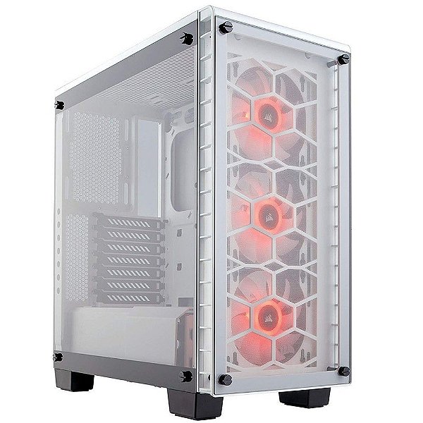 Gabinete Corsair 460X RGB Branco Crystal ATX - CC-9011129-WW